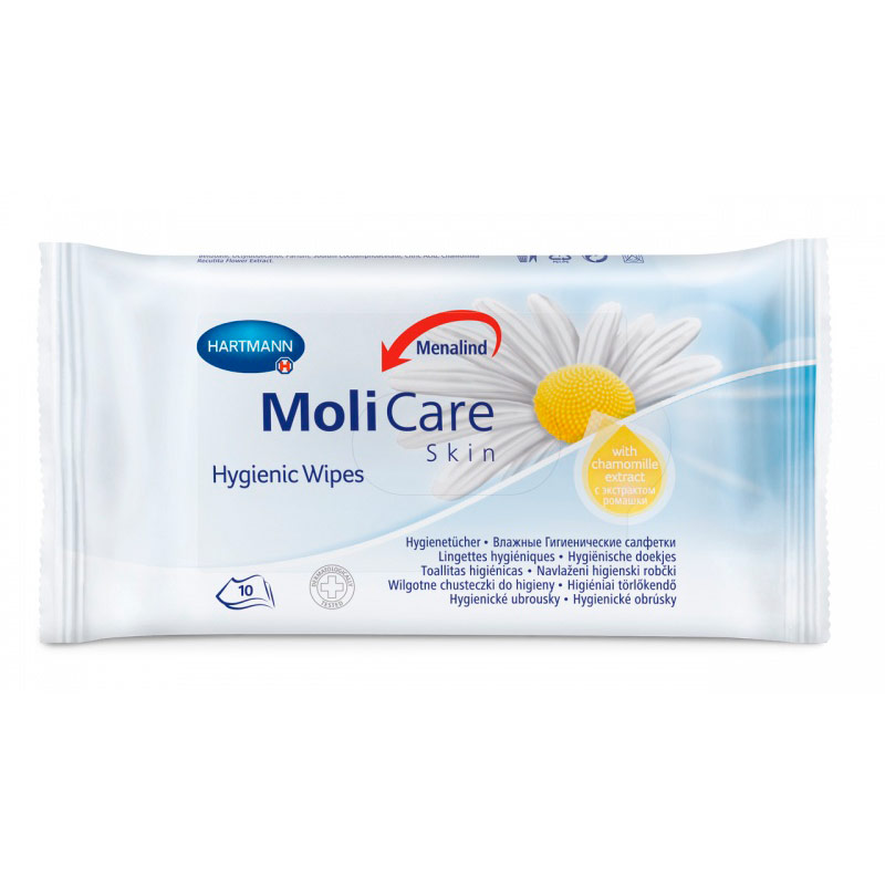 Салфетки MoliCare Skin влажные гигиенические 140х200мм 10 шт