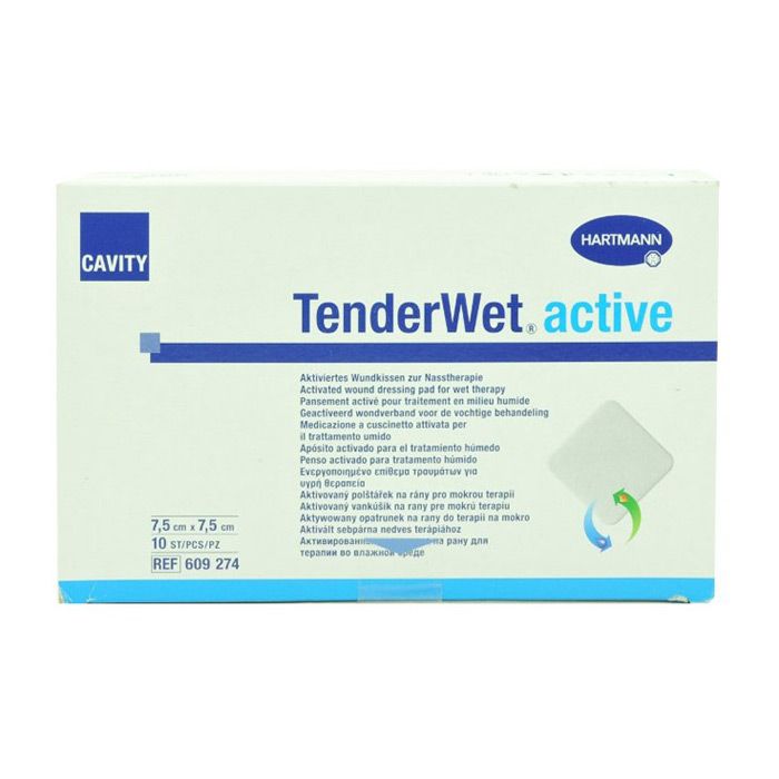 Повязка суперабсорбирующая Tenderwet (HydroClean) active cavity 7,5х7,5 см. 10 шт..