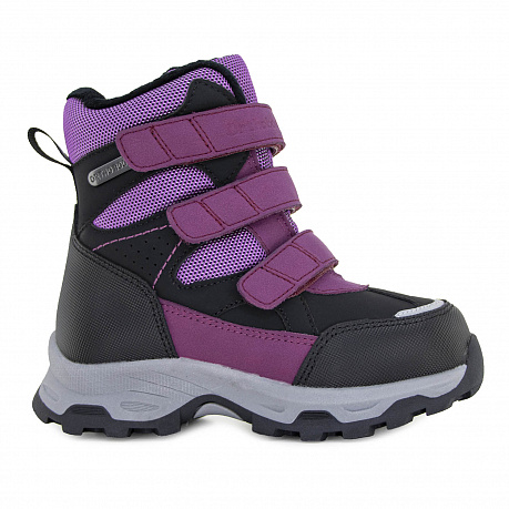 Полусапожки ортопедические Ортобум с шерстью для девочек 67055-02 виноградный/черный. Изображение 2 из 5